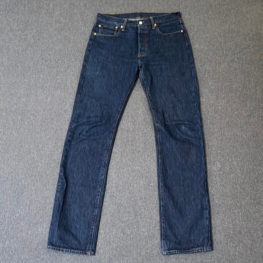 Levis 501 Original Fit 32x36 Classic Blue Jeans Medium Dark Wash